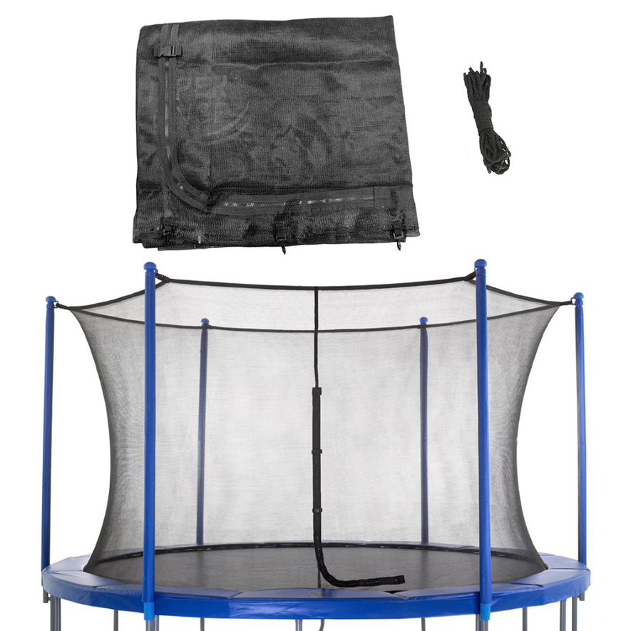 Machrus Upper Bounce Trampoline Safety Enclosure Net, Fits 13 FT Round Frame, Using 6 Poles (or 3 Arches) - Adjustable Straps- Net Only