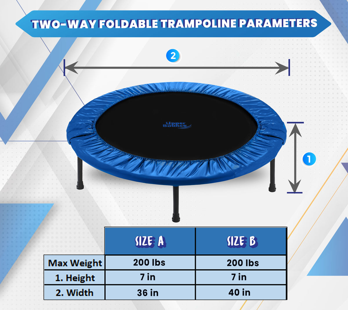 Upper Bounce Mini Round Double-Fold Compact Rebounder Trampoline