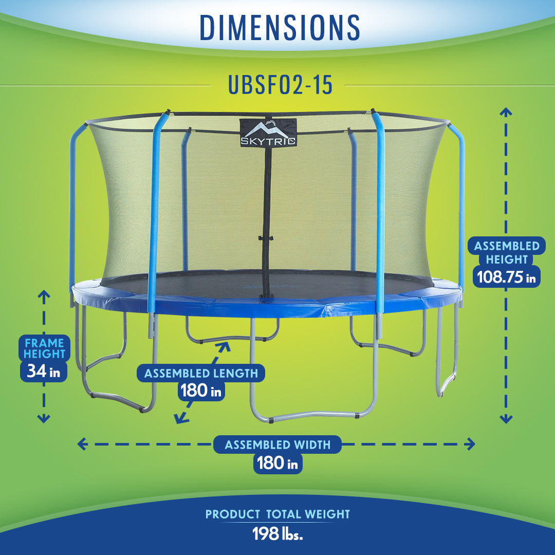 Machrus Skytric 15 FT Round Trampoline Set with Premium Top Ring Flex Machrus USA