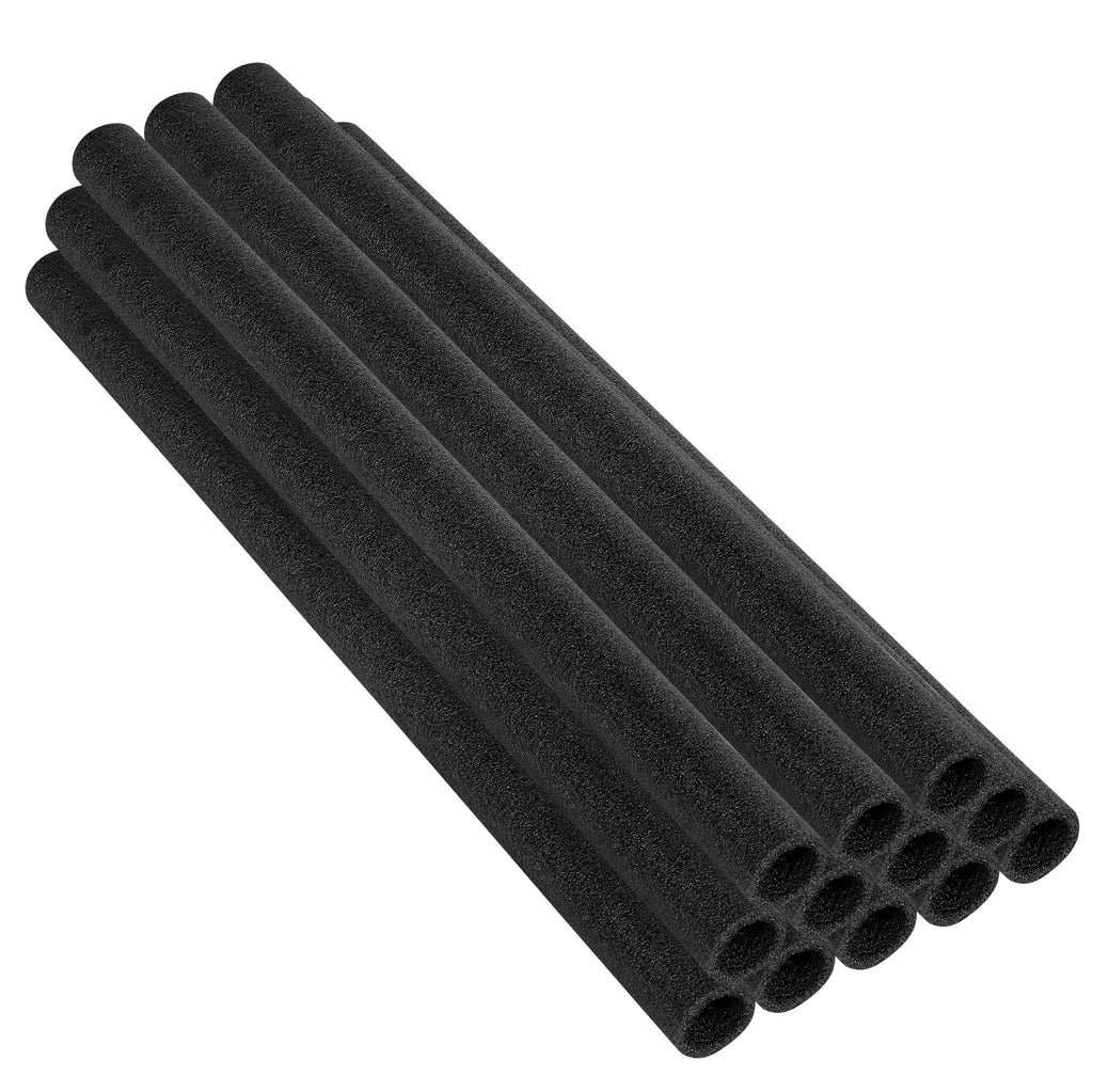 Machrus Upper Bounce 33 Inch Trampoline Foam Pole Sleeves - Fits 1.5 inch Diameter Pole - Safety Enclosure Pole Sleeves - Protective pole pad - Trampoline Pole Insulation Padding Foam Tube - Set of 12 - Black - Machrus USA