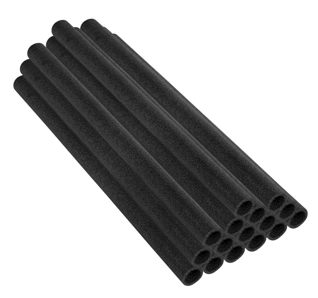 Machrus Upper Bounce 37 Inch Trampoline Foam Pole Sleeves - Fits 1 inch Diameter Pole - Safety Enclosure Pole Sleeves - Protective pole pad - Trampoline Pole Insulation Padding Foam Tube - Set of 16 - Black - Machrus USA