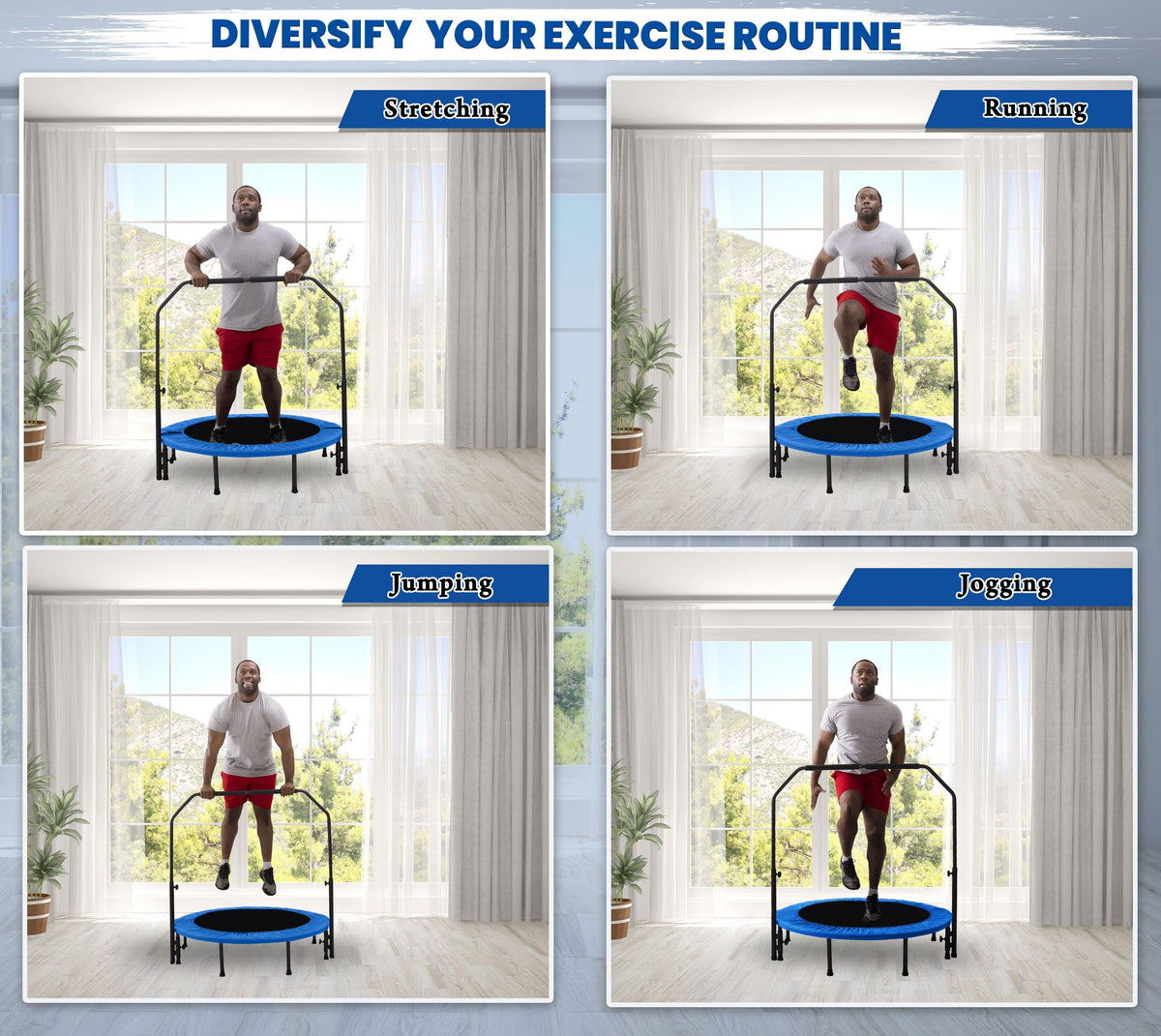 Upper Bounce Mini Round Foldable Trampoline Rebounder Fitness