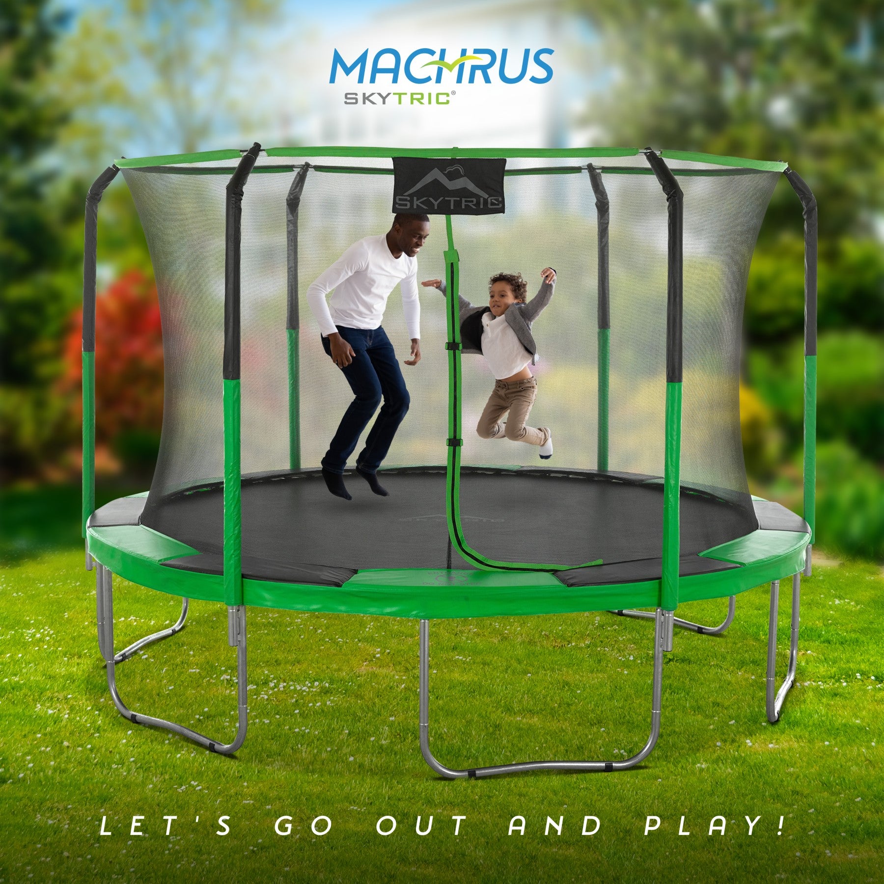 Machrus Skytric 11 FT Round Trampoline Set with Premium Top-Ring