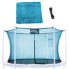 Machrus Upper Bounce Trampoline Safety Net Fits 14 ft Round Trampolines using 6 Poles or 3 Arches with Adjustable Straps - Trampoline Net with Smartphone/Tablet Pouch for Selfies and Livestream - Aquamarine