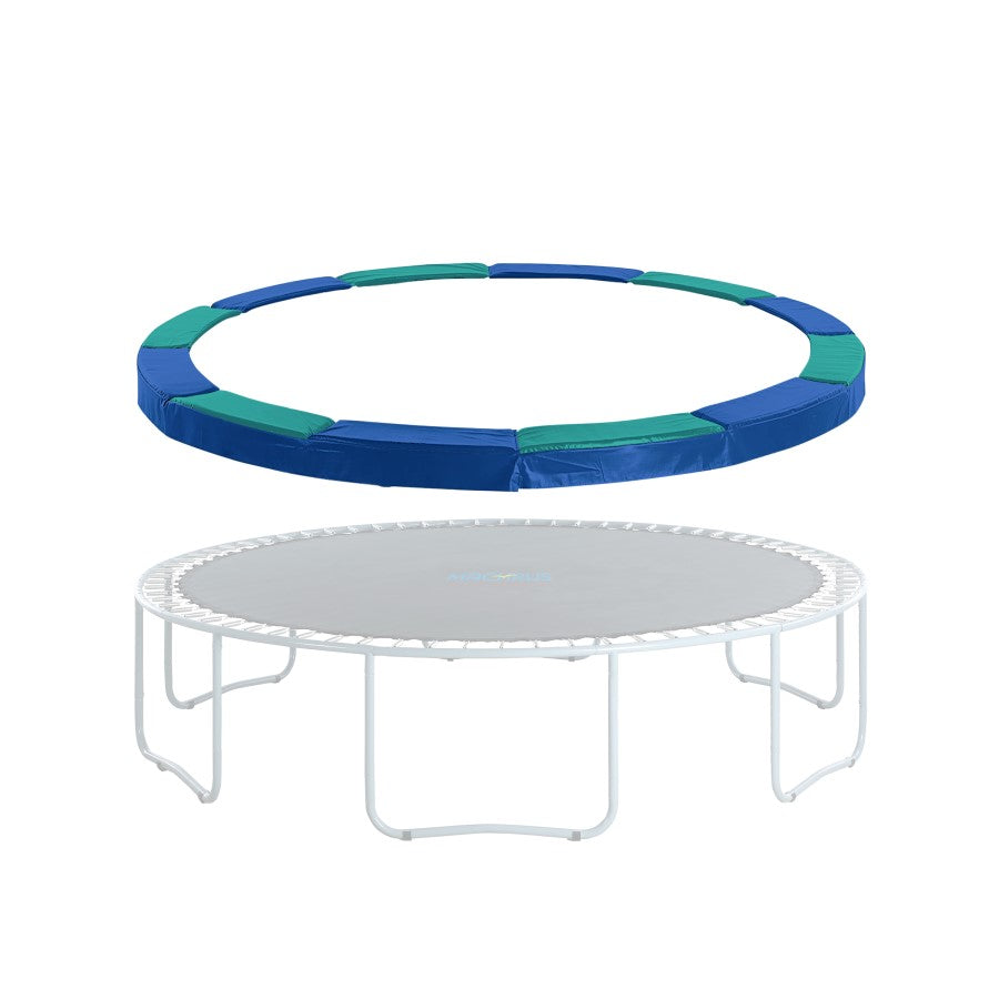 Machrus Upper Bounce Trampoline Super Spring Cover - Safety Pad, Fits 12 FT Round Trampoline Frame - Blue/Green