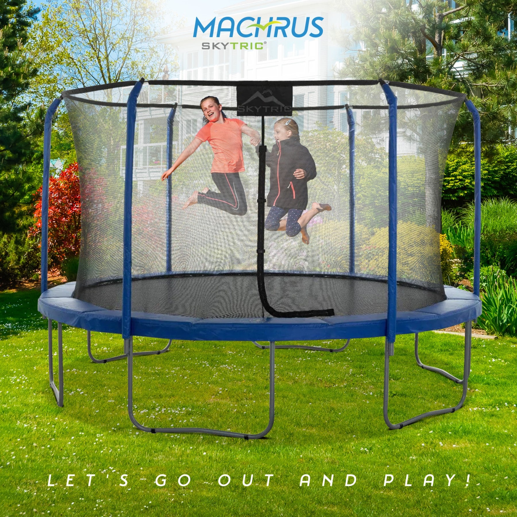 Machrus Skytric 11 FT Round Trampoline Set with Premium Top-Ring