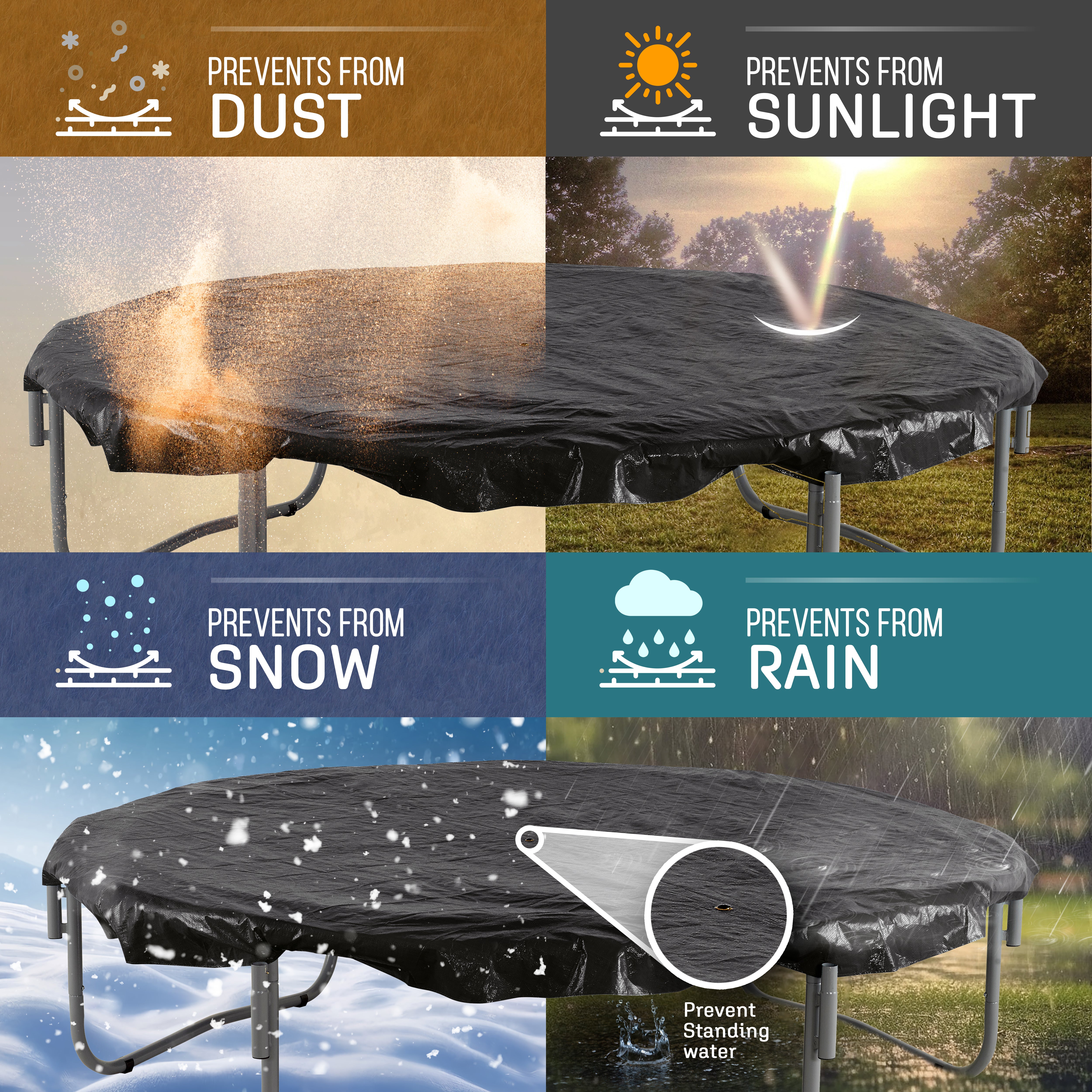 Machrus Upper Bounce 8x14ft Rectangle Trampoline Weather Cover