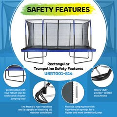 8 x 14 Rectangular Trampoline: Top Notch Durability