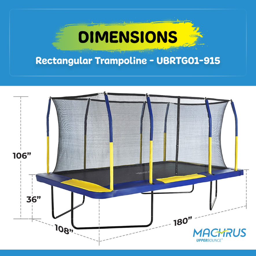 9x15 rectangle outlet trampoline