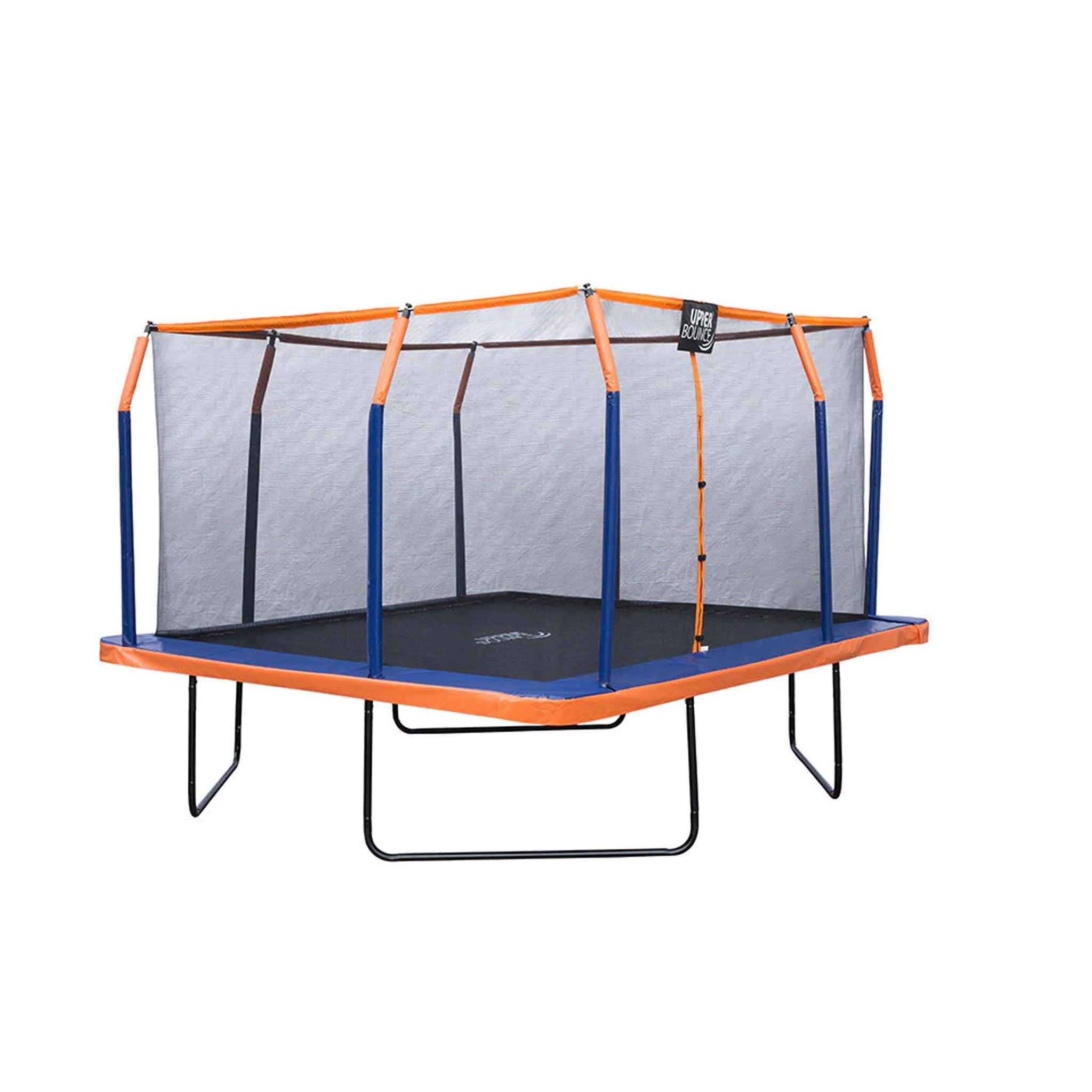 Trampoline net and outlet pad