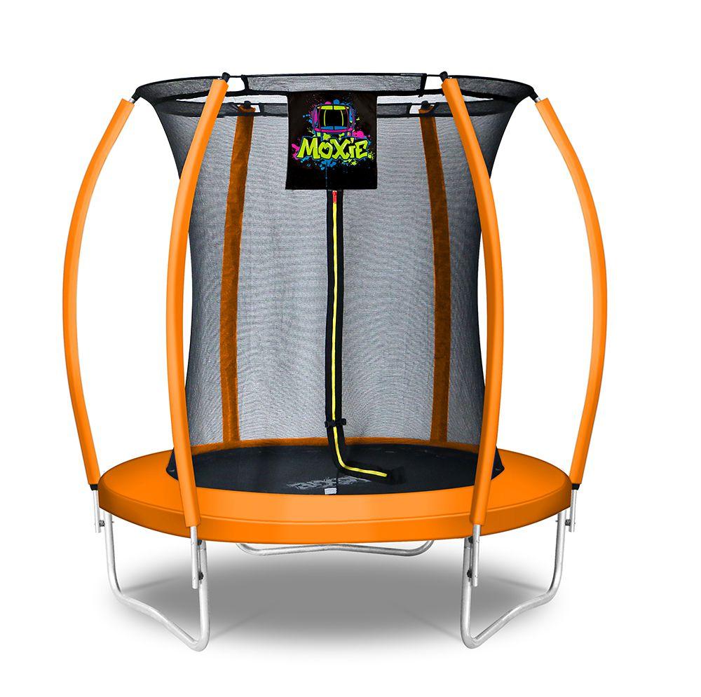 Machrus Moxie Pumpkin-Shaped Outdoor Trampoline Set with Premium Top-Ring Frame Safety Enclosure, 6 FT - Machrus USA