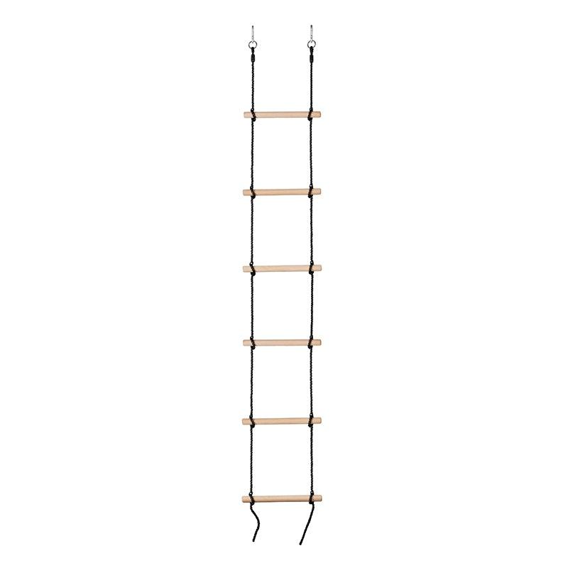 Machrus Swingan 6 Steps Gymnastic Climbing Rope Ladder with black rope - Fully Assembled - Machrus USA