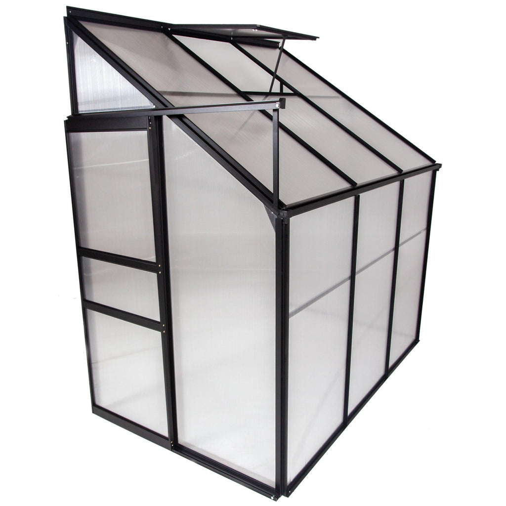 Machrus Ogrow 4 x 6 FT Lean-To-Wall Walk-In Greenhouse with Sliding Door and Adjustable Roof Vent - Machrus USA