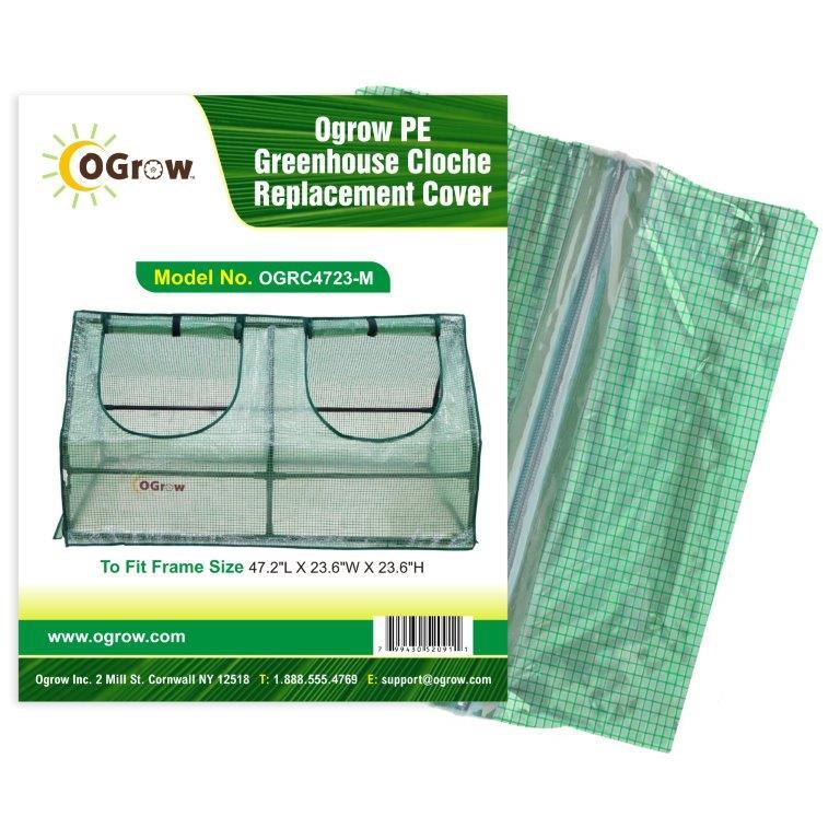 Machrus Ogrow Premium PE Greenhouse Replacement Cover for Your Outdoor/Indoor Greenhouse Cloche - Green - Fits Frame 47"L x 24"W x 24"H - Machrus USA