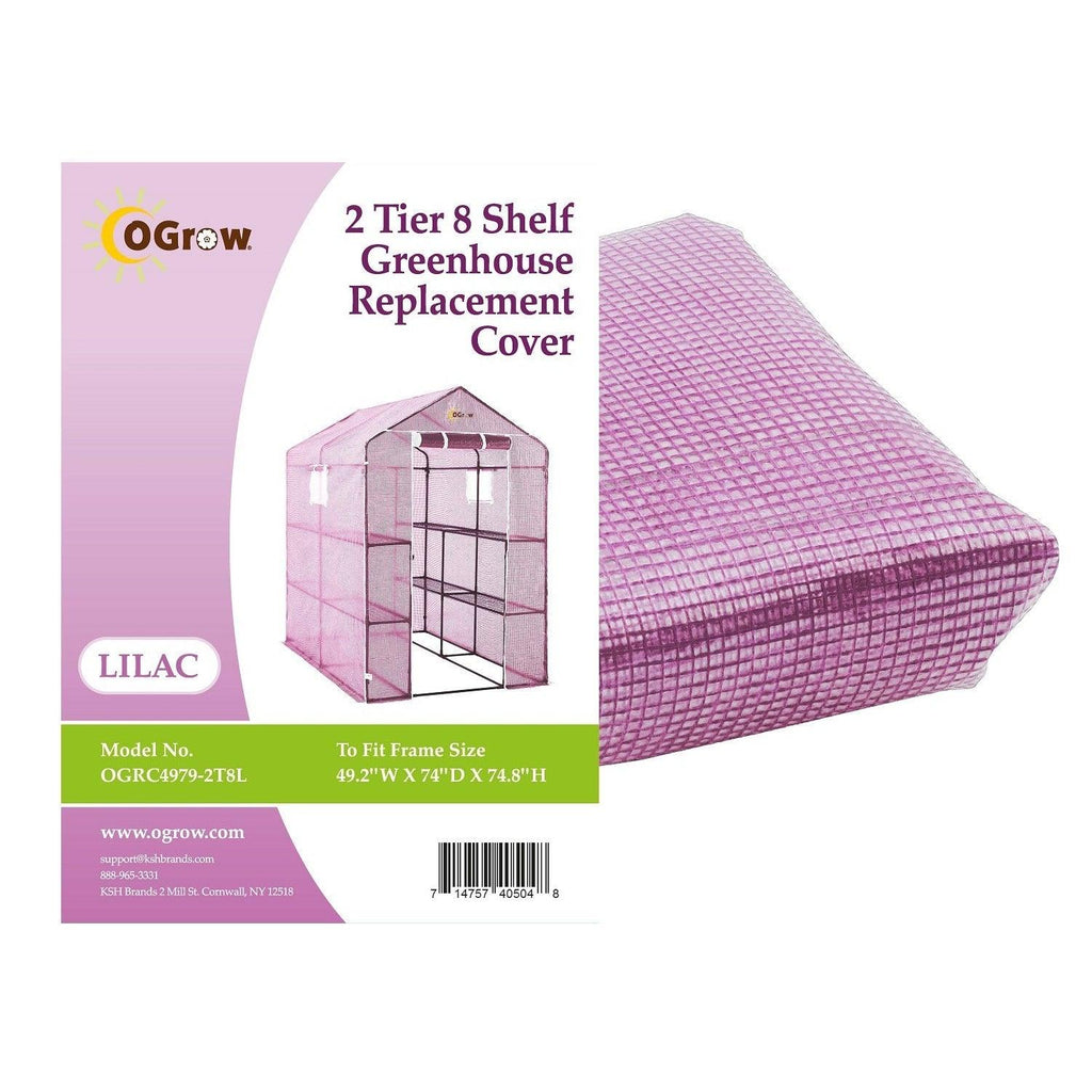 Machrus Ogrow Premium PE Greenhouse Replacement Cover for Your Outdoor Walk in Greenhouse - Lilac - Fits Frame 74"L x 49"W x 75"H - Machrus USA