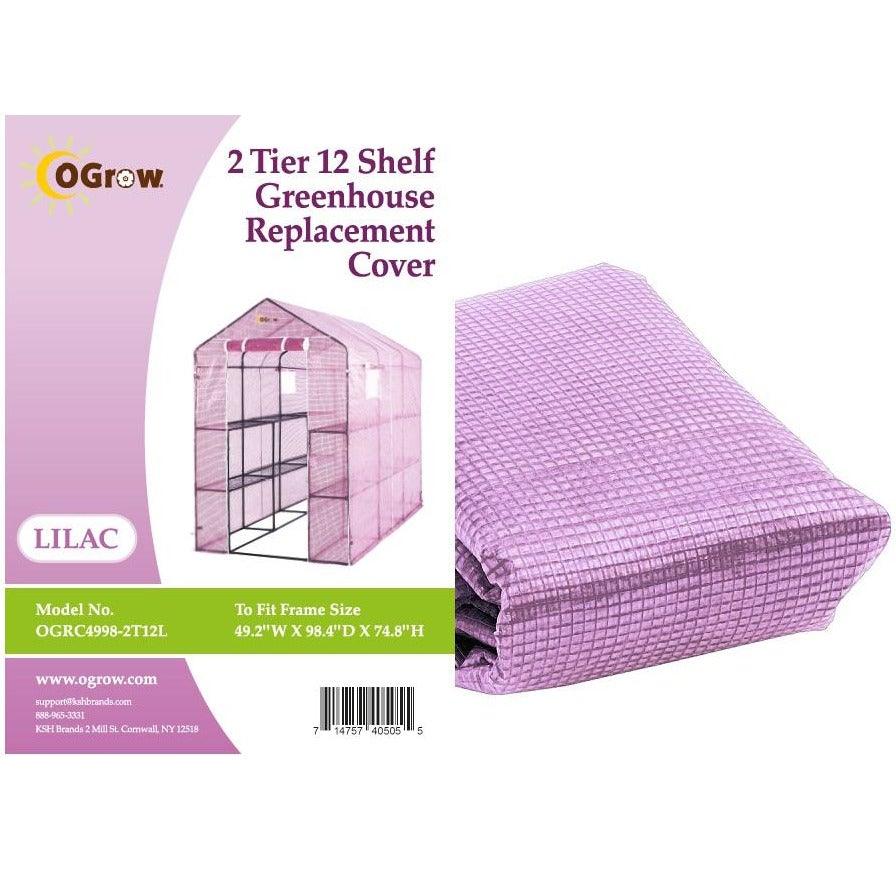 Machrus Ogrow Premium PE Greenhouse Replacement Cover for Your Outdoor Walk in Greenhouse - Lilac - Fits Frame 98"L x 49"W x 75"H - Machrus USA