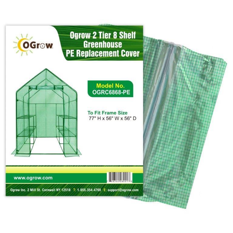 Machrus Ogrow Premium PE Greenhouse Replacement Cover for Your Outdoor Walk in Greenhouse - Green - Fits Frame 56"L x 56"W x 77"H - Machrus USA