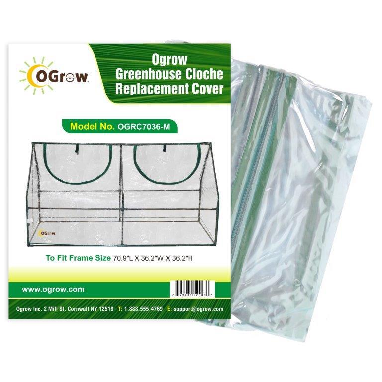 Machrus Ogrow Premium Greenhouse Replacement Cover for Your Outdoor/Indoor Greenhouse Cloche - Clear - Fits Frame 71"L x 36"W x 36"H - Machrus USA