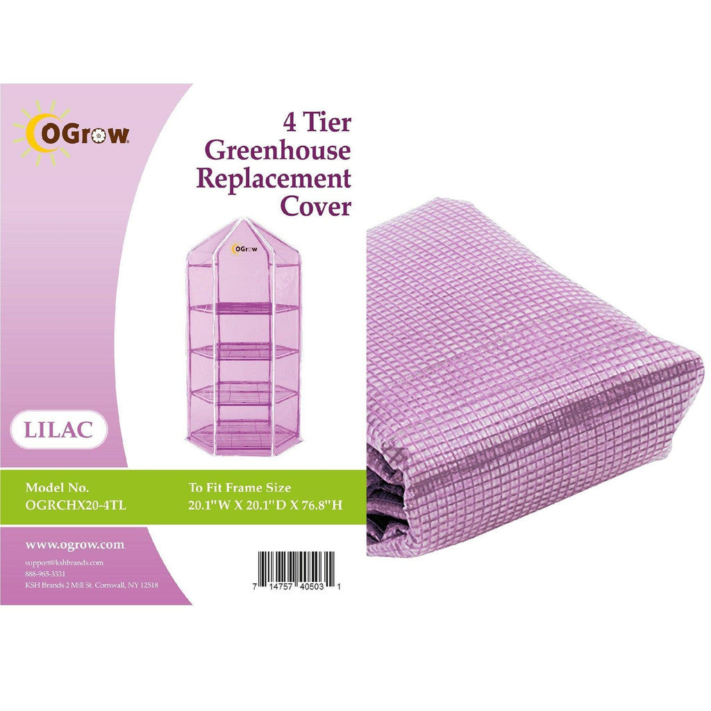 Machrus Ogrow Premium PE Greenhouse Replacement Cover for Your Outdoor/Indoor Hexagonal 4 Tier Mini Greenhouse - Lilac - Fits Frame 27"L x 27"W x 79"H - Machrus USA