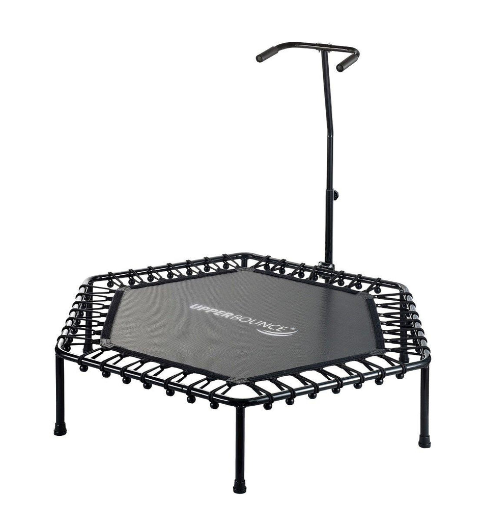Machrus Upper Bounce 50" Mini Trampoline with Adjustable T-Shaped Handrail – Hexagonal Rebounder Fitness Trampoline for Kids & Adults - Machrus USA