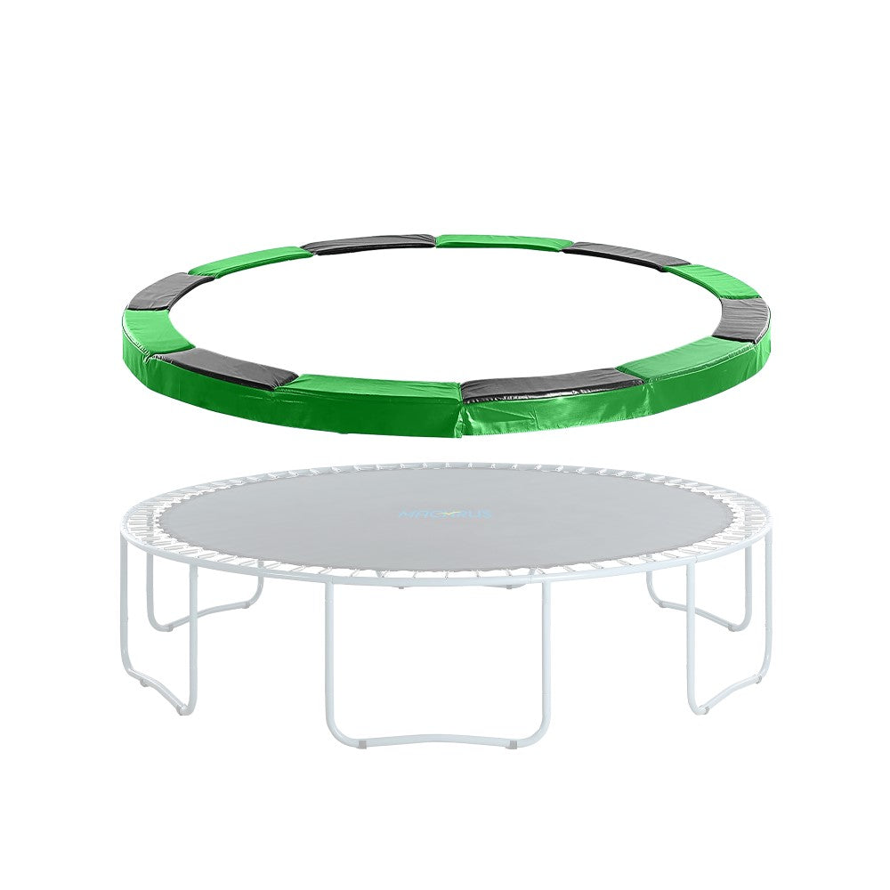 Machrus Skytric Trampoline Safety Pad - Trampoline Spring Cover - Trampoline Replacement Safety Pad for Round Trampolines Fits 11 Ft Round Trampoline Frame - Black/Green