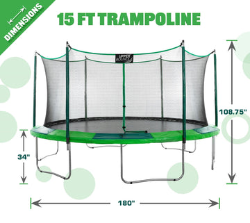 Machrus Upper Bounce 15 FT Round Trampoline Set with Safety