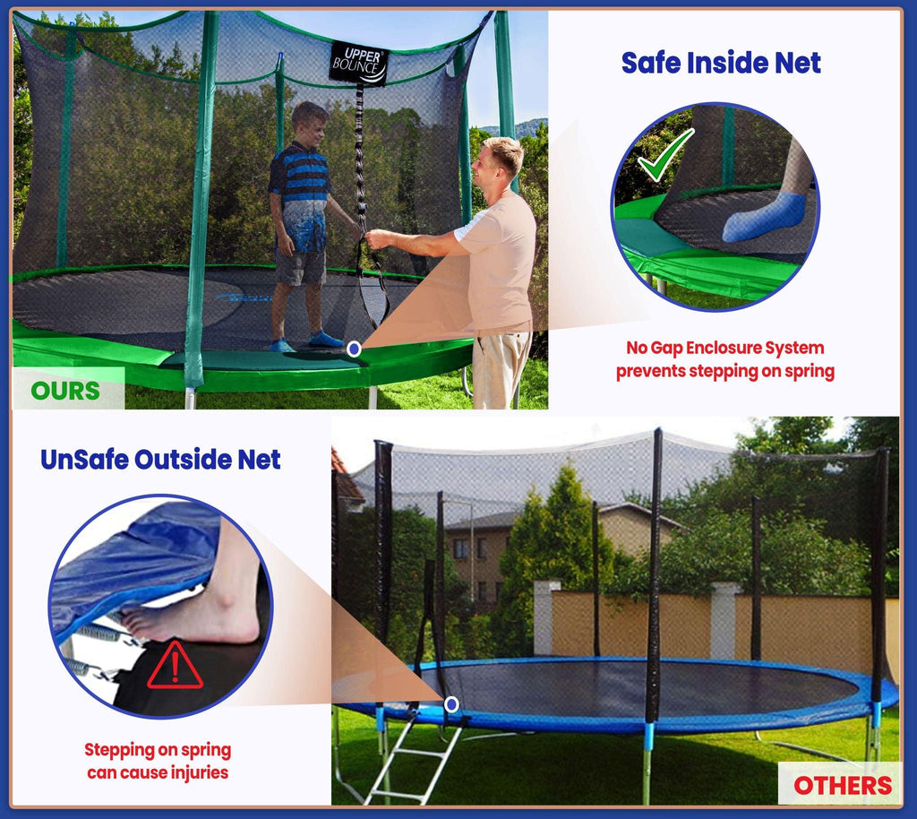 Machrus Upper Bounce 15 FT Round Trampoline Set With Safety Enclosure ...