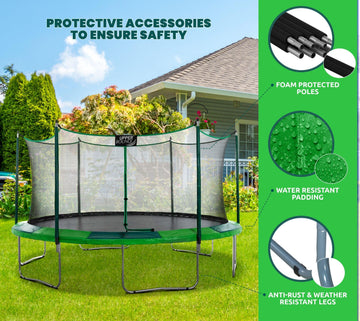 Bouncy Trampolines - Upper Bounce Rectangle Trampoline 9 x 15 Mega White  incl. Enclosure 