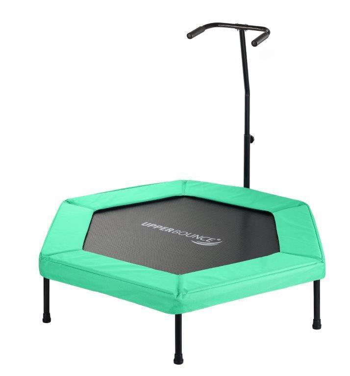 Machrus Upper Bounce 50" Mini Trampoline with Adjustable T-Shaped Handrail – Hexagonal Rebounder Fitness Trampoline for Kids & Adults - Machrus USA