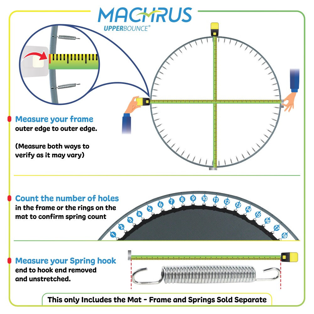 Machrus Upper Bounce Replacement Jumping Mat, Fits 10 ft Round Trampol ...