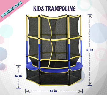 Upper Bounce 55 Kid-Friendly Trampoline & Enclosure Set equipped