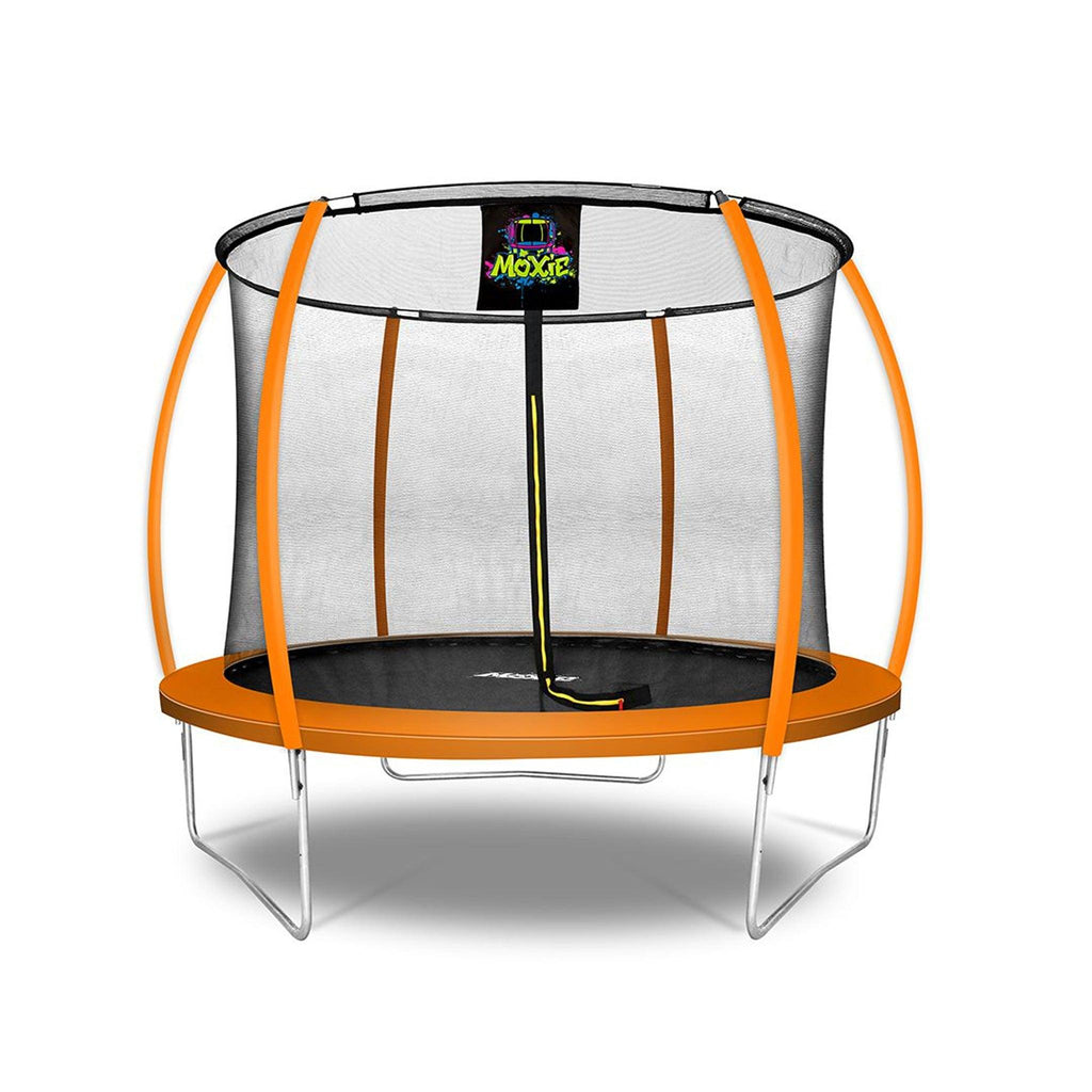 Machrus Moxie Pumpkin-Shaped Outdoor Trampoline Set with Premium Top-Ring Frame Safety Enclosure, 10 FT - Machrus USA