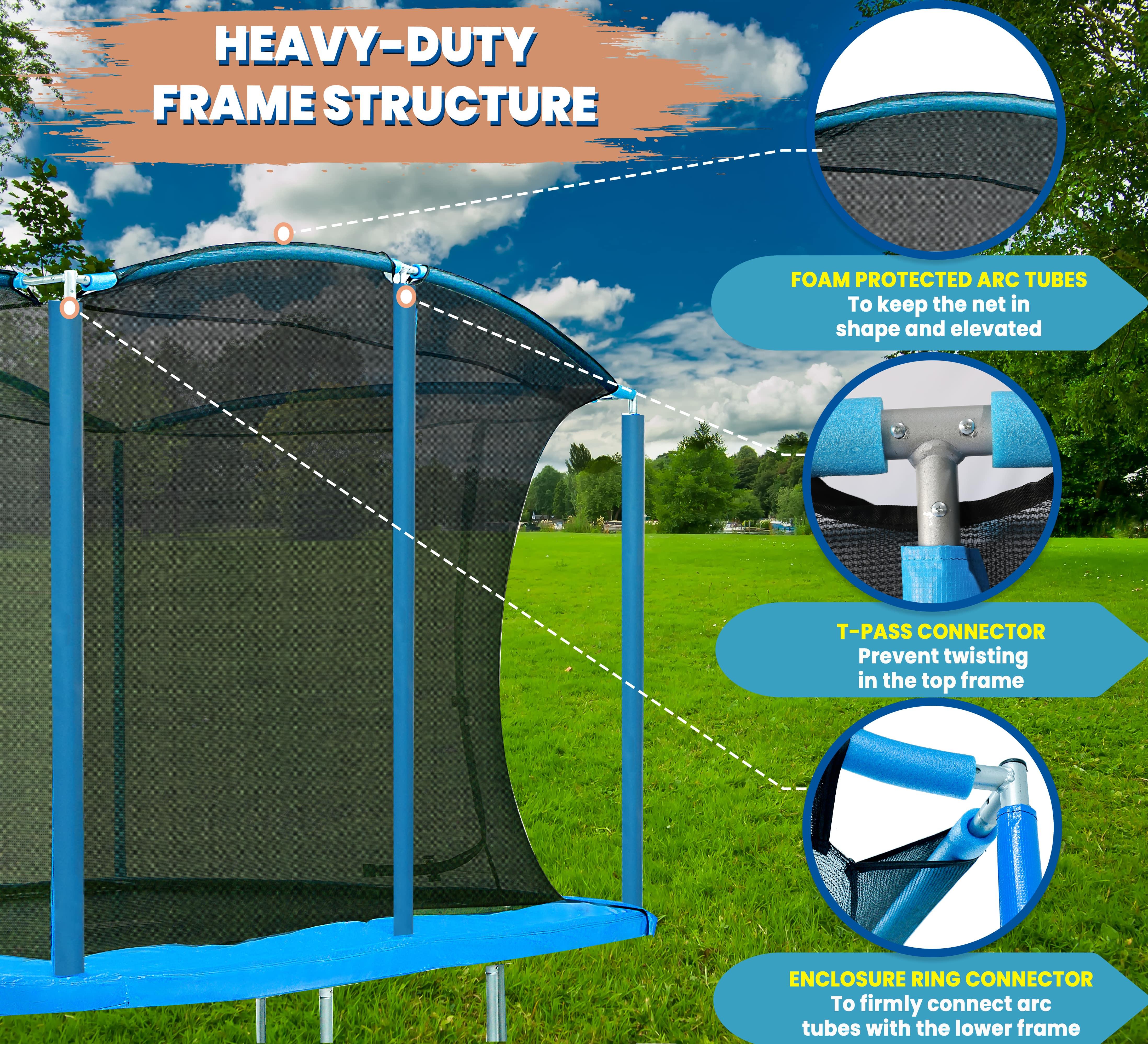 Machrus Moxie 8 x 12 FT Rectangular Outdoor Trampoline Set with