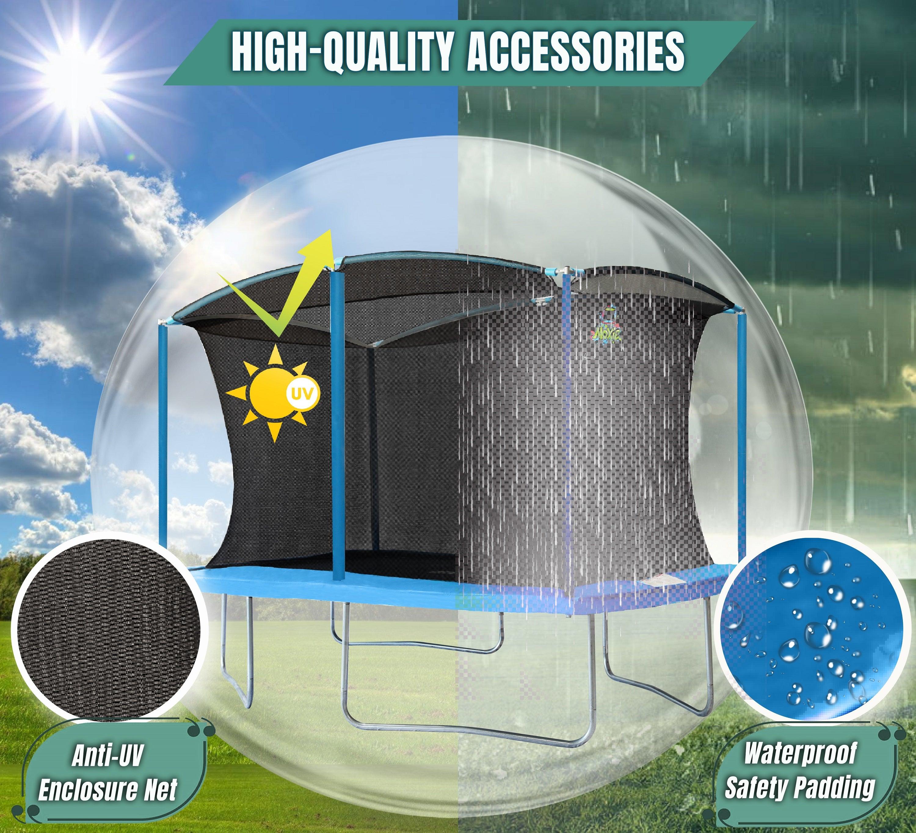 Machrus Moxie 8 x 12 FT Rectangular Outdoor Trampoline Set with