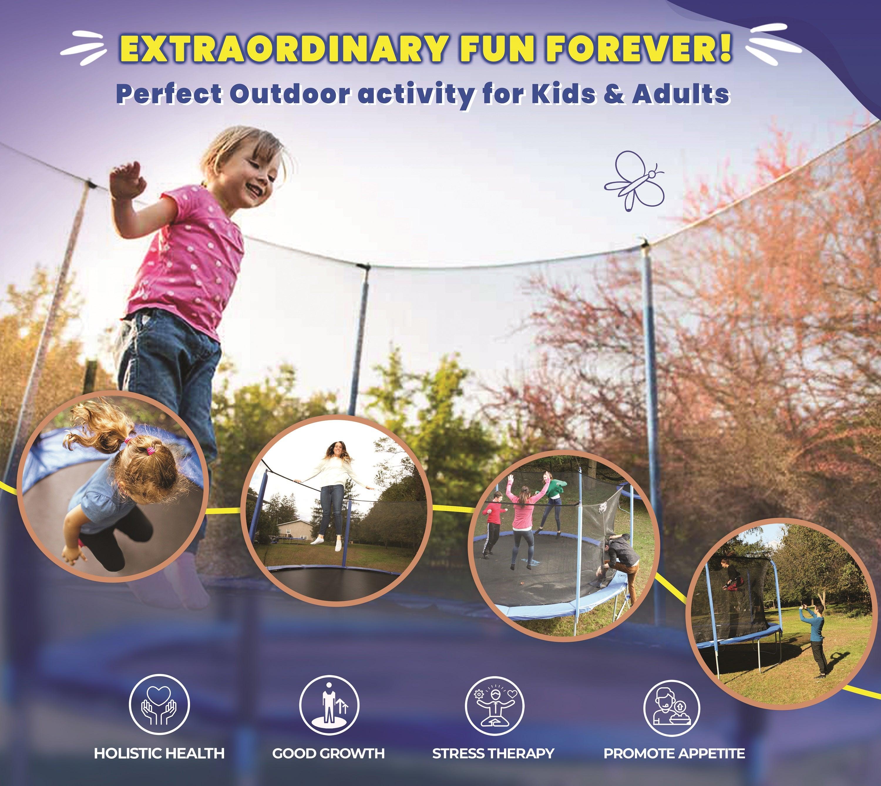 Machrus Upper Bounce 10 FT Round Trampoline Set with Safety